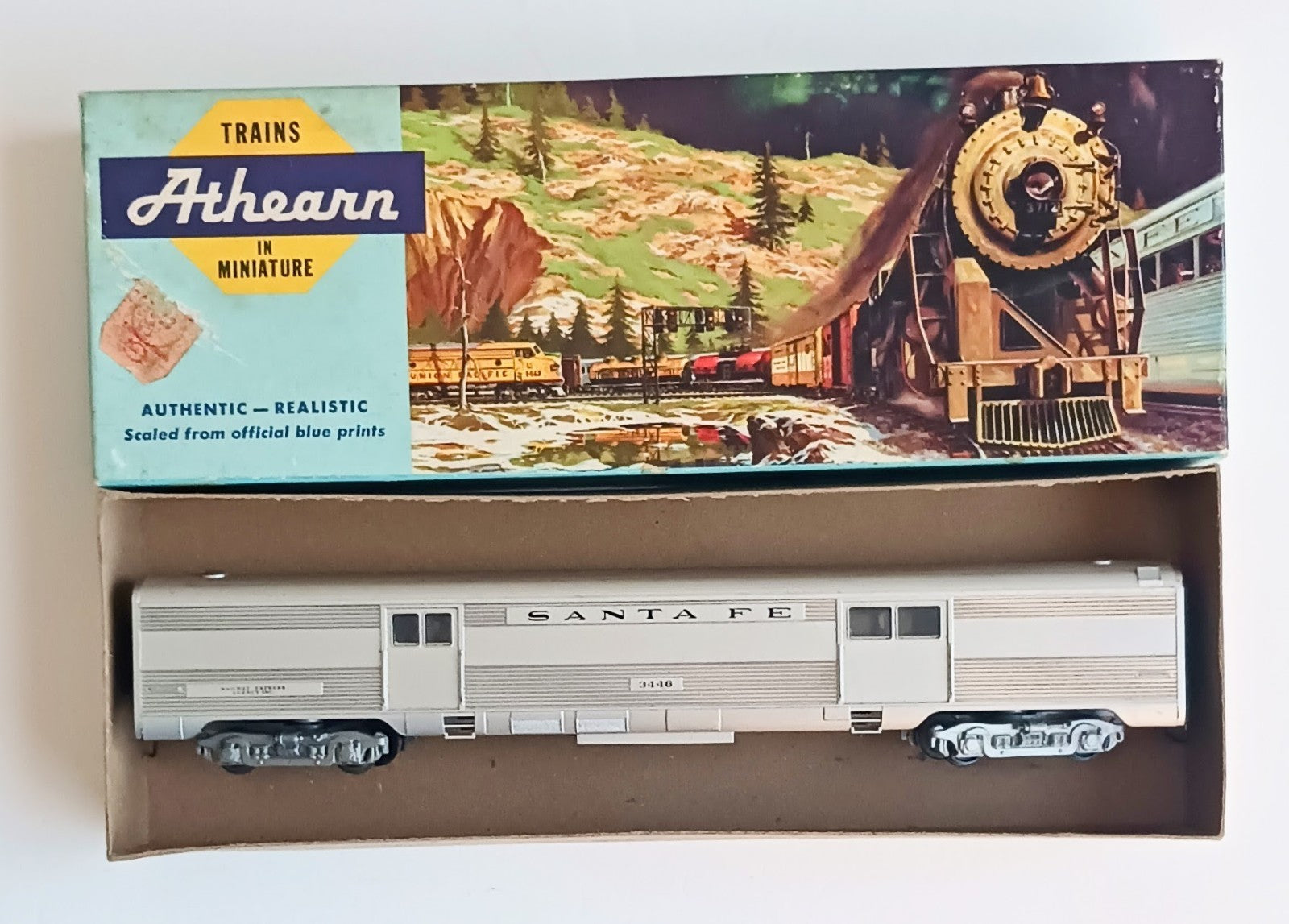 ATHEARN HO SCALE SANTA FE 3446 BAGGAGE CAR