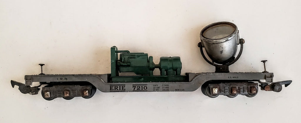AMERICAN FLYER S GAUGE ERIE 7210 SEARCHLIGHT WITH GENERATOR