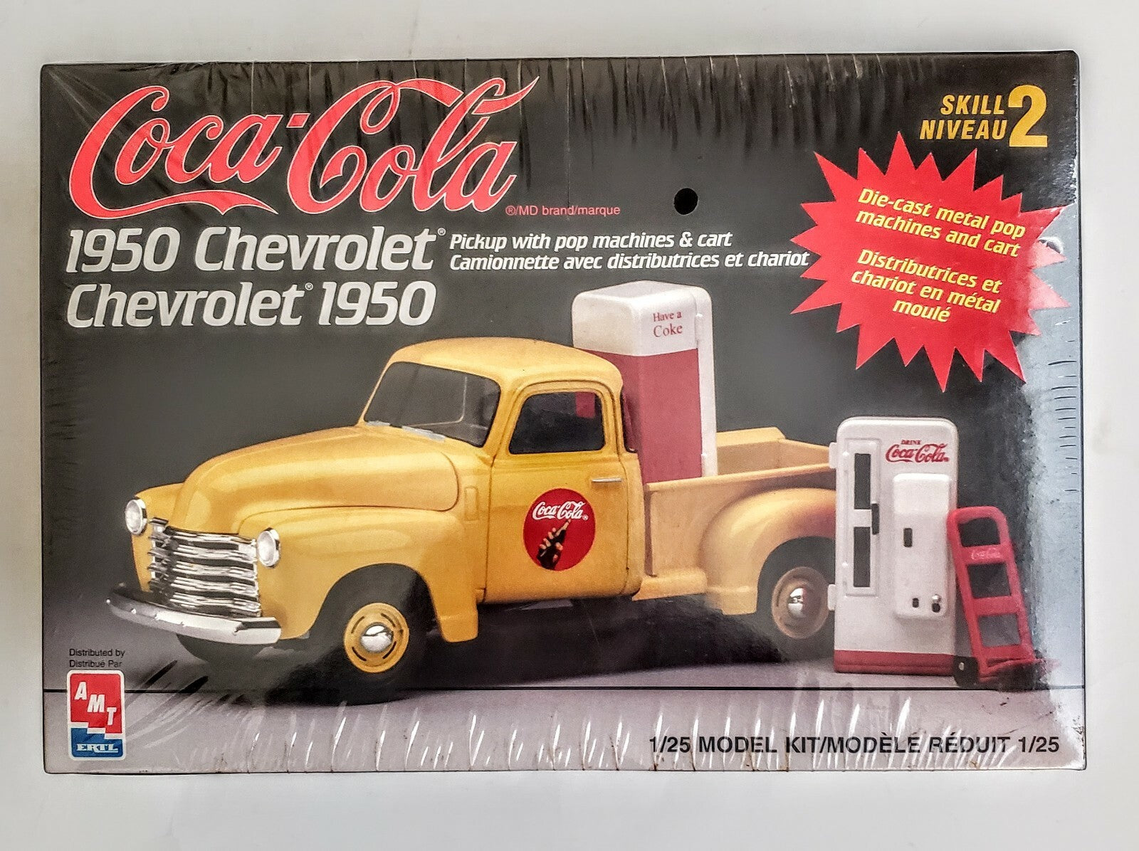 AMT COCACOLA 1950 CHEVROLET PICK UP WITH POP MACHINE AND CART