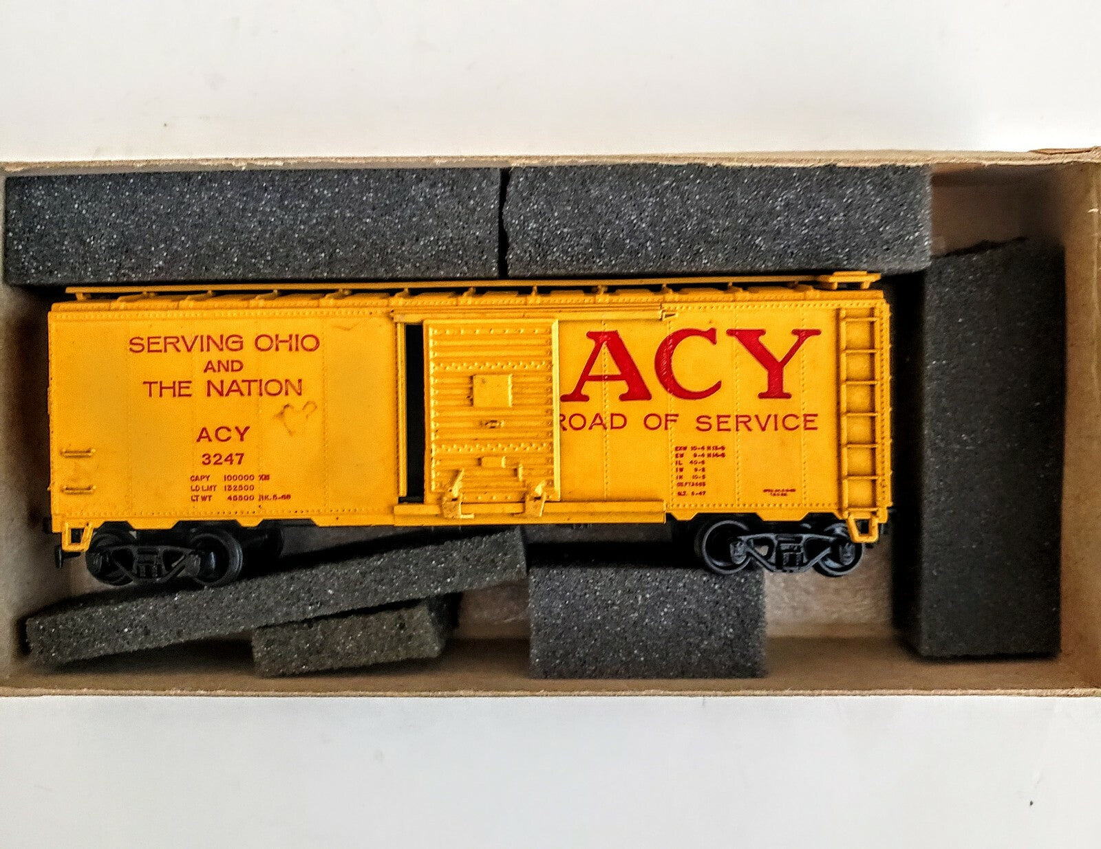 ATHEARN ACY ROAD OF SERVICE SERVING OHIO AND THE NATION BOX CAR