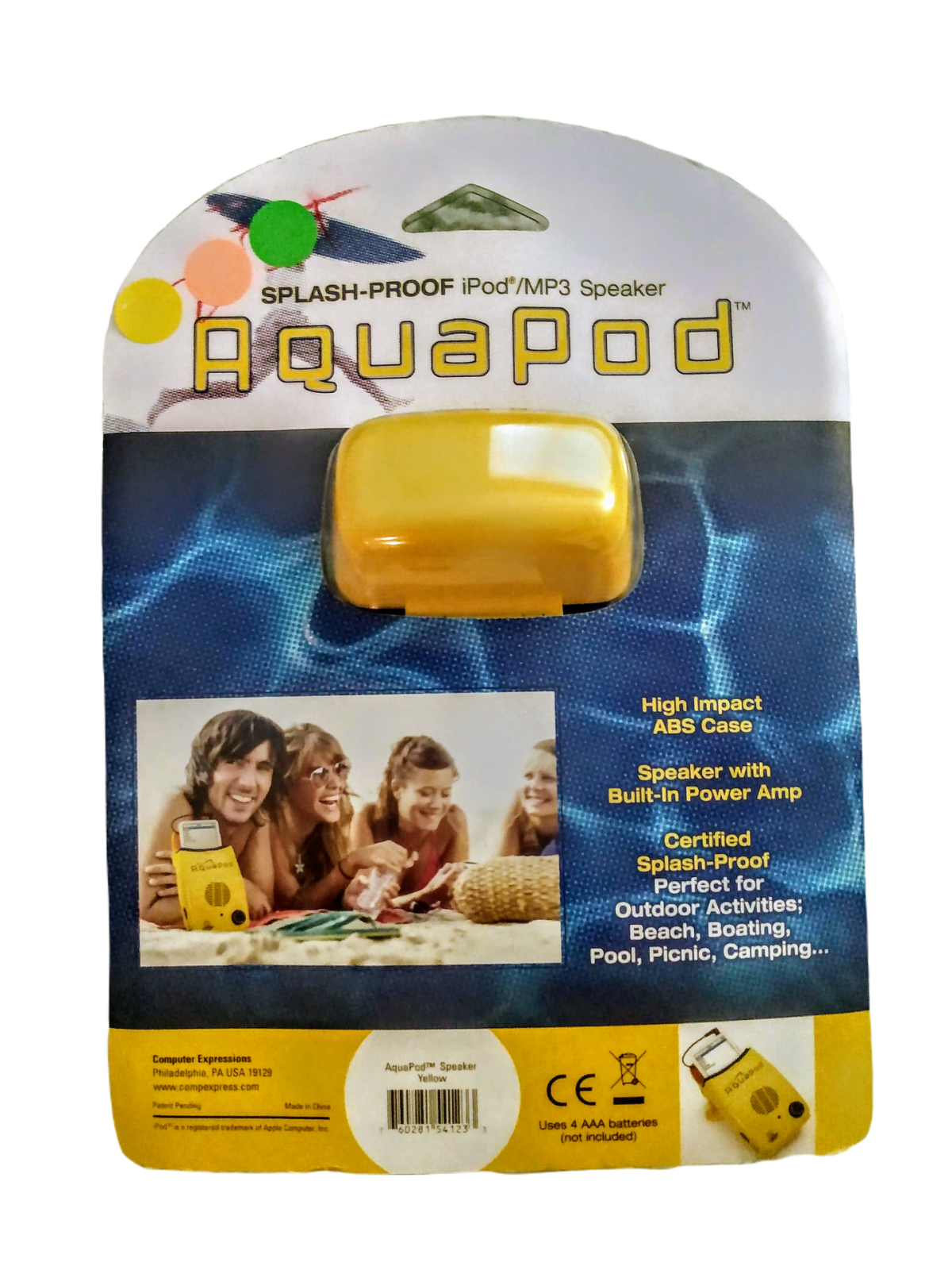 AQUAPOD SPLASH PROOF IPOD/MP3 SPEAKER CASE