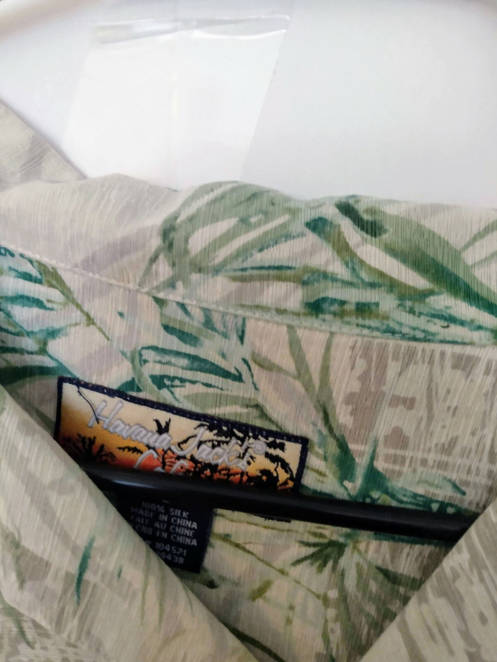  HAVANA JACK HAWAIIAN SHIRT CAFE 100% SILK, SIZE L ,SHORT SLEEVES