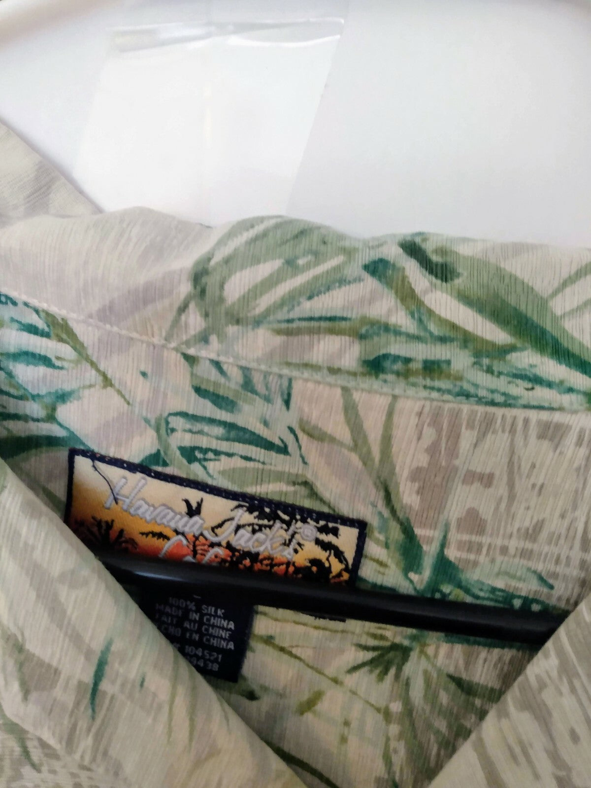 HAVANA JACK HAWAIIAN SHIRT CAFE 100% SILK, SIZE L ,SHORT SLEEVES