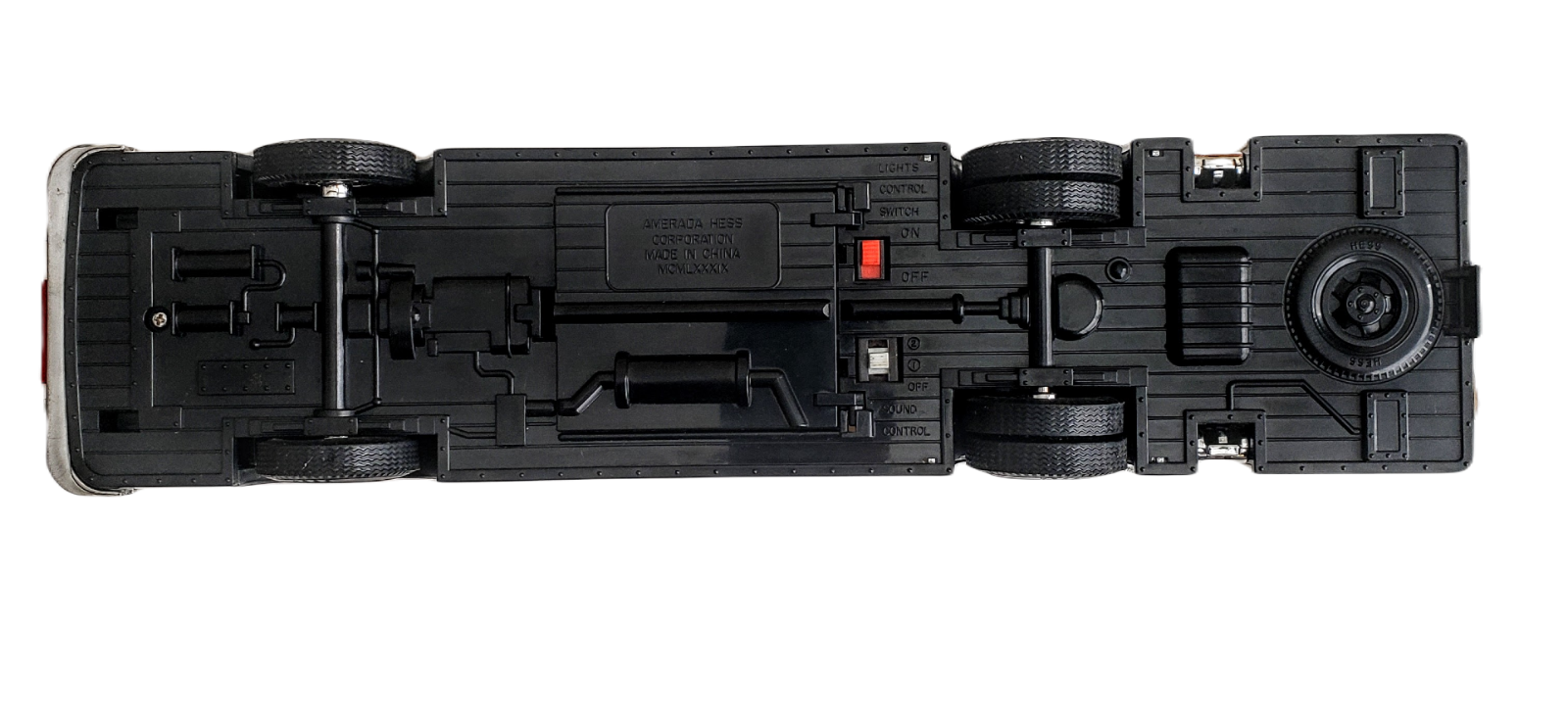  AMERADA HESS 1989 TOY FIRE TRUCK BANK DUAL SOUND SIREN 