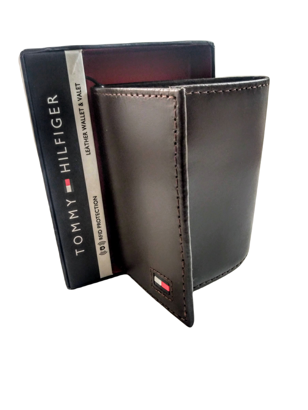  TOMMY HILFIGER WALLET  FOR MEN, RFID PROTECTION, LEATHER, COLOR BROWN