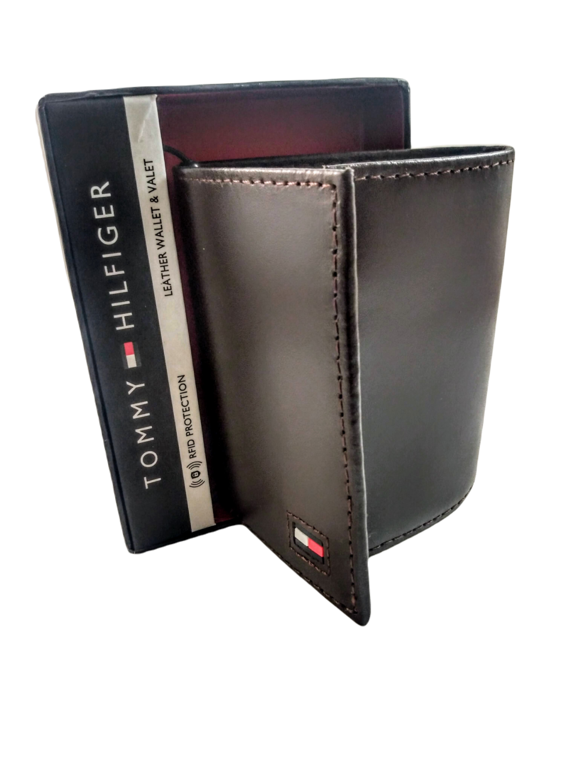  TOMMY HILFIGER WALLET  FOR MEN, RFID PROTECTION, LEATHER, COLOR BROWN