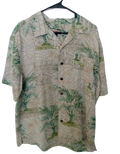  HAVANA JACK HAWAIIAN SHIRT CAFE 100% SILK, SIZE L ,SHORT SLEEVES