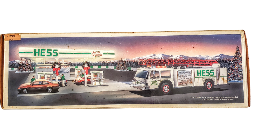  AMERADA HESS 1989 TOY FIRE TRUCK BANK DUAL SOUND SIREN 