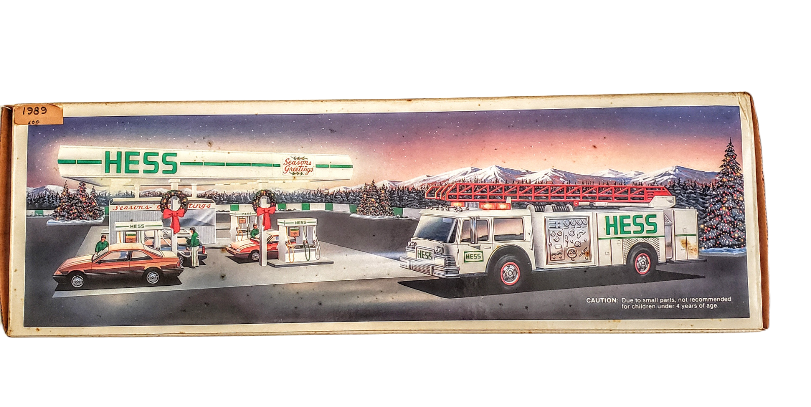 AMERADA HESS 1989 TOY FIRE TRUCK BANK DUAL SOUND SIREN 